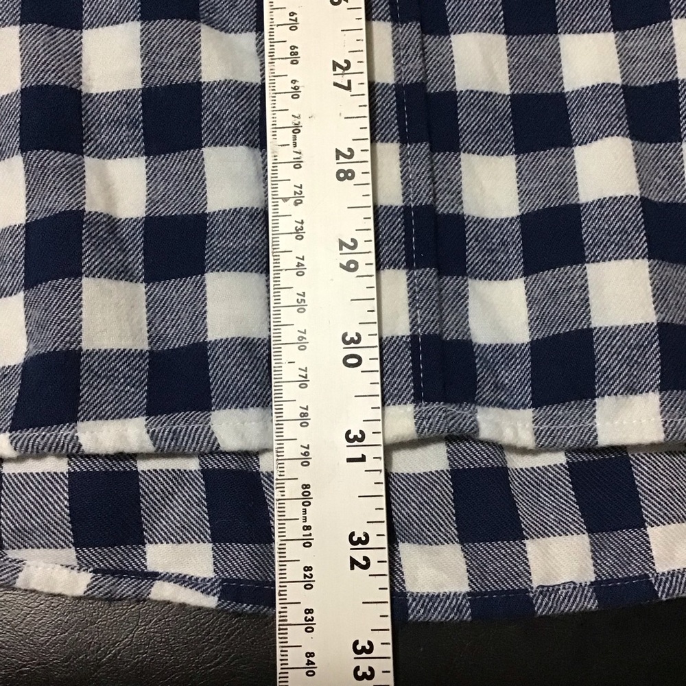 Chaps Performance Navy‎ and White Plaid Flannel Button Down Shirt XXL - Picture 6 of 8